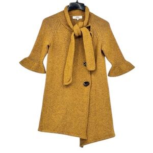 Tibi 100% Wool Scarf Neck Cardigan Sweater